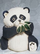 Vintage Artesiania Rinconada Uruguay # 54 Retired Panda Bamboo Leaves Figurine  picture
