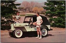 1960s JEEP DISPATCHER DJ-3A Convertible Advertising Postcard / Tennis Scene picture