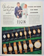 1937 Elgin Watch Graduate Vintage Print Ad Man Cave Poster 30's picture