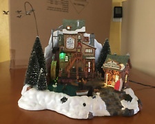 **Vintage LEMAX OAK CREEK GRIST MILL LIGHTED MOTION WATER WHEEL XMAS WORKS~VIDEO picture
