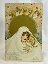 Artist Schmucker Childhood Baby Days Series #1 Gold Gilt Antique Postcard 1900s picture