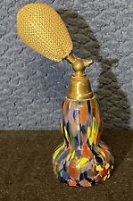 1930’s Authentic Czech Hand blown Rainbow Glass Atomizer Collector Quality Rare picture