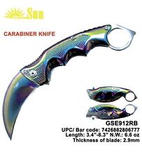 CS:GO Rainbow Karambit quick Open Blade Pocket Knife Claw Hunting Gift picture