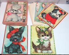 Vtg Original Box The Pet Set Coby 6 Giant Embossed Greeting Cards + 6 Envelopes picture