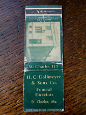 Vintage Matchbook: H.C. Dallmeyer & Sons Funeral Directors, St Charles, MO picture