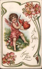 Cupid 1922 A Token of True Love Antique Postcard 1c stamp Vintage Post Card picture