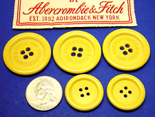 ABERCROMBIE & FITCH replacement buttons 5 yellow plastic 4hole buttons Good Cond picture