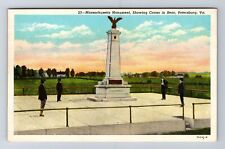 Petersburg VA-Virginia, Massachusetts Monument, Crater, Vintage Postcard picture