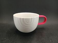 2018 Starbucks Ceramic Cup Mug White and Pink handle 12oz Rainbow Coffee Tea  picture