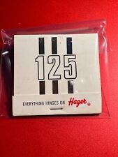 VINTAGE MATCHBOOK - HAGER HINGES - 125TH ANIVERSARY - UNSTRUCK picture