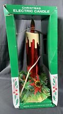 ✨Nib Vintage Electric Christmas Candle Cardboard and Plastic Alca Inc Boston MA✨ picture