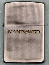 Vintage 1966 Manpower Advertising Chrome Zippo Lighter picture