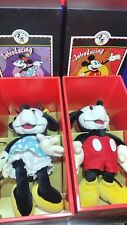 DISNEY GUND ANTIQUE MICKEY & MINNIE MOUSE PLUSH DOLLS W/ BOXES STYLE 7210 - 7211 picture