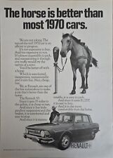 Renault 10 Car Horse 1970Vintage Print Ad Original Man Cave Garage Decor picture