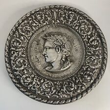 Vintage Julius Caesar Aluminum Wall Hanging Plaque Relief Shield Medallion Rome picture