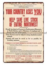 1914 ww1 Your country asks you to help save livestock of entire Northwest tin picture