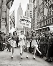 Skate to Work - Save Gas - 1940s Broadway Roller Vanities Girls - New York NYC picture