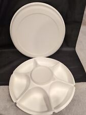 Vintage 4 Piece Set Tupperware Veggie Tray with Dip Bowl #1665, 1666, 1667 picture