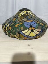 Vintage Tiffany Style Lamp Shade Stained Glass 15x7” picture