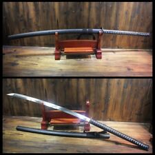 Japanese Hand Forged Nagamaki Black Samurai Sword Naginata Full Tang Sharp Blade picture