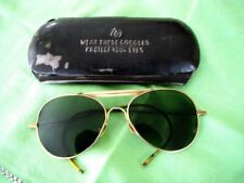 1950's American Optical Green Aviator Style Goggles AO & Safety Glasses Case picture