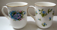 2-pc Royal Canterbury Blue Roses & Blue-Pink Flowers Mug Fine Bone China 12-oz picture