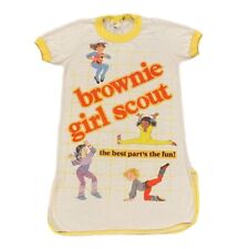 Vintage Girl Scout Brownies Night Gown Girls Size 10 Rare Slumber Party Shirt picture