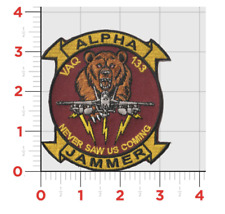 NAVY VAQ-133 WIZARDS ALPHA JAMMERS GRIZZLEY HOOK & LOOP EMBROIDERED PATCH picture