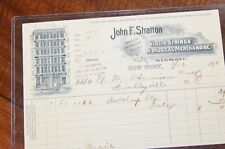 1894 John Stratton Violins Billhead New York Music Instruments Building Etching picture