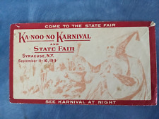 KA-NOO-NO Karnival New York State Fair Syracuse Envelope 1911 Advertising PC2-4 picture