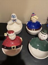 Set of 4 Rudolph the Red Nose Reindeer Bowls Bumble Santa Hermey Rare Set picture