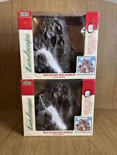 Lot Of 2 Lemax Village Landscape  Mountain Backdrop With Trees 1998 Vintage picture