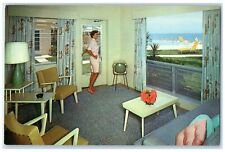 c1950 Ocean Palm Villas Guest House Over Looking Pompano Beach Florida Postcard picture
