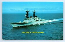 U.S.S. Paul F. Foster DD-964   Spruance-class Destroyer Navy Ship Postcard c1975 picture