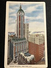 VINTAGE SINGER BUILDING POSTCARD NEW YORK CITY NY picture