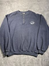 Vintage Walt Disney World Adult 2X Embroidered Gray Fleece 1/4 Button Pullover picture