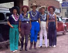 Old West Rodeo Cowgirls 1940 Place unlnown  vintage 8 x 10 Photo picture