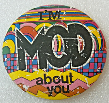 Vintage 1968 I'm Mod About You HASBRO Hippie Psychedelic Button Pin Pinback picture