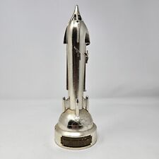 Gold Tone Rocket Mechanical Coin Bank Duro Mold Satellite Bank Space picture