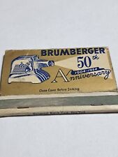 Vtg. Brumberger store 50th anniversary Brooklyn 32 New York matchbook empty  picture