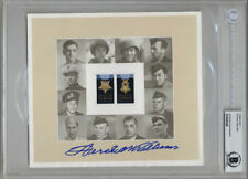 HERSHEL WILLIAMS SIGNED USPS #4822-23 MEDAL OF HONOR STAMP SHEET BECKETT BAS picture