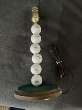 Custom Hand Made Golf Ball Lamp w/Wood Base, 14” High, Works; Read Description picture