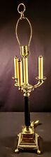 Baccarat-style 37 Inch Hollywood Regency Electric Scrolled Brass Candelaria Lamp picture