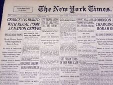 1936 JAN 29 NEW YORK TIMES - GEORGE V, IS BURIED WITH REGAL POMP - NT 1853 picture