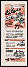 1939 ECLIPSE Rocket Power Lawn Mower Vintage Print AD  w/ Push & Professional picture