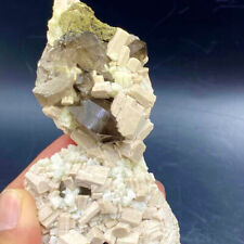 150G Natural tea yellow crystal cluster mineral specimen Mica symbiosis picture