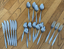 1960s Japan Creative Manor SPRITELY ROSE 20-pc LOT mcm STAINLESS SILVERWARE picture