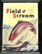 VINTAGE FIELD & STREAM GRANITE PAPER WEIGHT 1933 COVER FISH RAINBOW TROUT SALMON picture