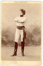 Paul Boyer, Paris. Sarah Bernhardt, Vintage Albumen Print Actress Cabinet Card picture