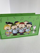 Peanuts Snoopy Christmas Choir Candy Tin Box Vermont Country Store  Green 8x5x3 picture